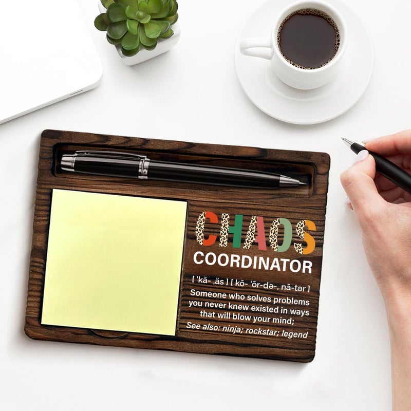 QODMGD Chaos Coordinator Gifts for Women, Thank You Gifts for Leader Coworker Boss Teacher Nurse, Chaos Coordinator Definition Sticky Note Holder for Desk - Image 3